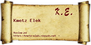 Kmetz Elek névjegykártya